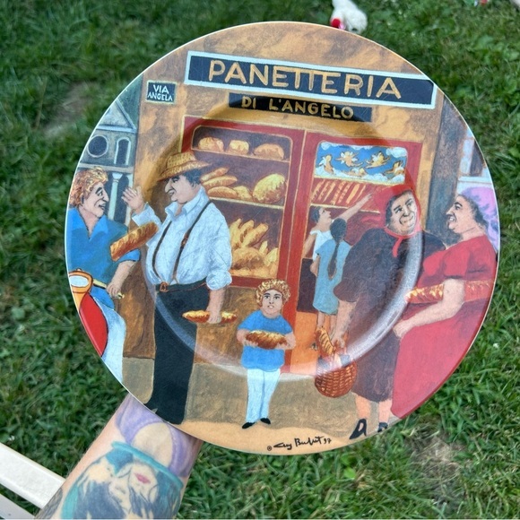 VTG Guy Buffet TUSCAN STOREFRONTS Dinner Plate 10 7/8"‎ Panetteria Replacement - Picture 1 of 6